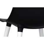 Eames Ahşap Ayak Plastik Siyah Sandalye Beyaz - Görsel 3