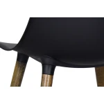 Eames Ahşap Ayak Plastik Siyah Sandalye Kestane - Görsel 3