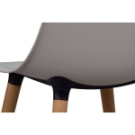 Eames Ahşap Ayak Plastik Gri Sandalye Naturel - Görsel 3