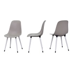 Eames Ahşap Ayak Plastik Gri Sandalye Beyaz - Görsel 2