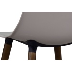 Eames Ahşap Ayak Plastik Gri Sandalye Kestane - Görsel 3