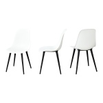 Eames Ahşap Ayak Plastik Beyaz Sandalye Siyah - Görsel 2