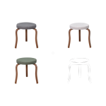 Ege Kestane Ahşap Ayak İstiflenebilir Mutfak-Balkon Taburesi 6 Adet - Karışık 1 - Görsel 2