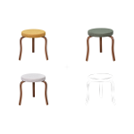 Ege Kestane Ahşap Ayak İstiflenebilir Mutfak-Balkon Taburesi 6 Adet - Karışık 2 - Görsel 2