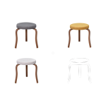 Ege Kestane Ahşap Ayak İstiflenebilir Mutfak-Balkon Taburesi 6 Adet - Karışık 3 - Görsel 2