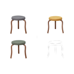 Ege Kestane Ahşap Ayak İstiflenebilir Mutfak-Balkon Taburesi Karışık 4 - 6 Adet - Görsel 2