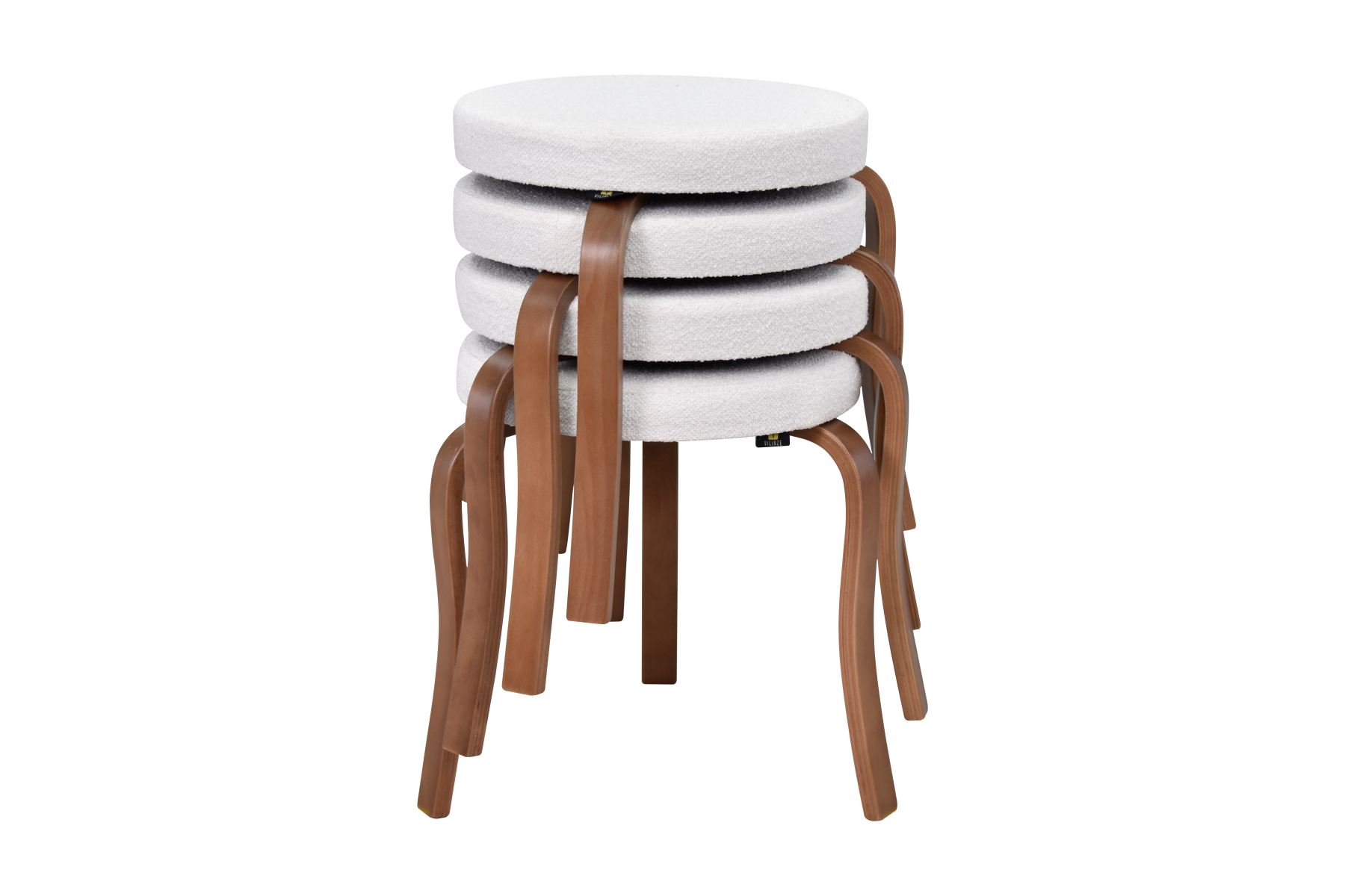 idea-soft-ege-tabure-kestane-ayak-teddy7 Ege Teddy Kestane Ahşap Ayak İstiflenebilir Mutfak-Balkon Taburesi Beyaz - 4 Adet - Görsel 1