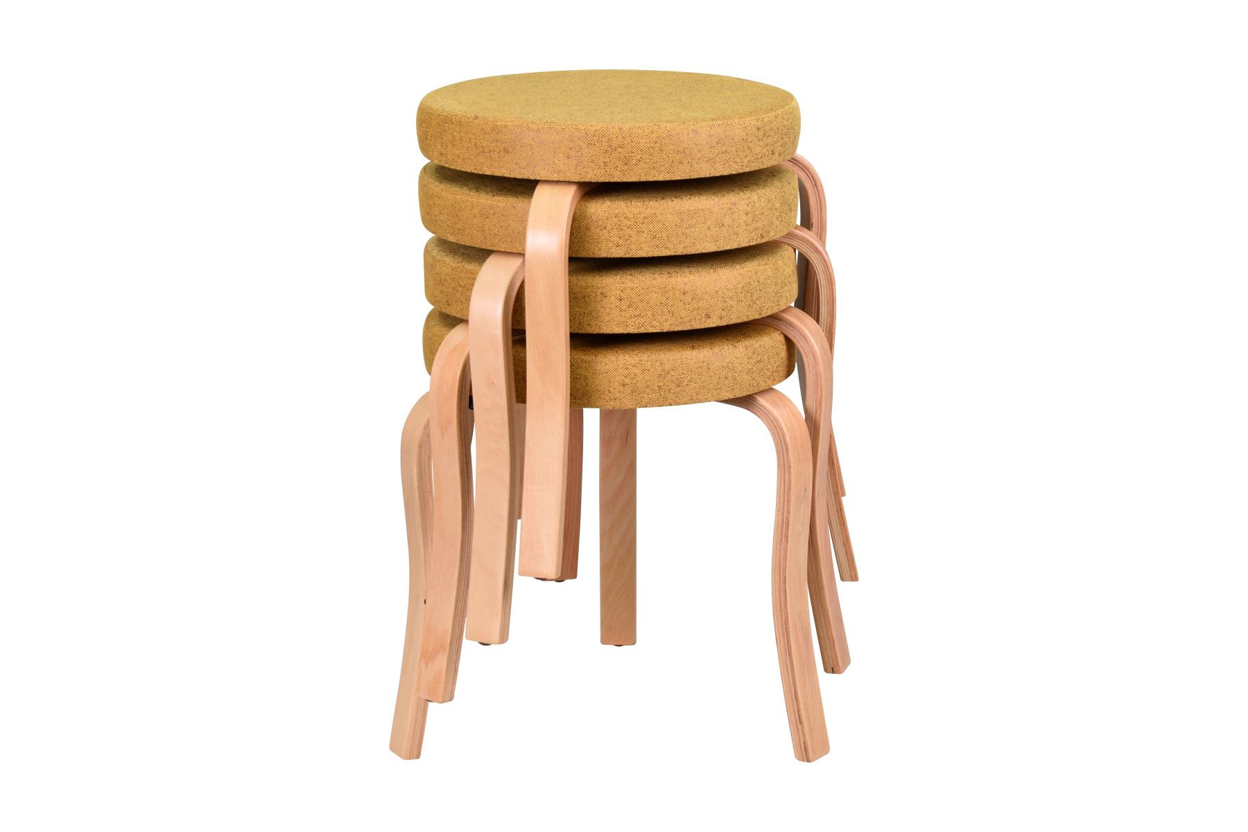 idea-soft-ege-tabure-naturel-ayak-sigma11 Ege Naturel Ahşap Ayak İstiflenebilir Mutfak-Balkon Taburesi 4 Adet - Sarı - Görsel 1