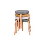 Ege Naturel Ahşap Ayak İstiflenebilir Mutfak-Balkon Taburesi 4 Adet - Karışık 1