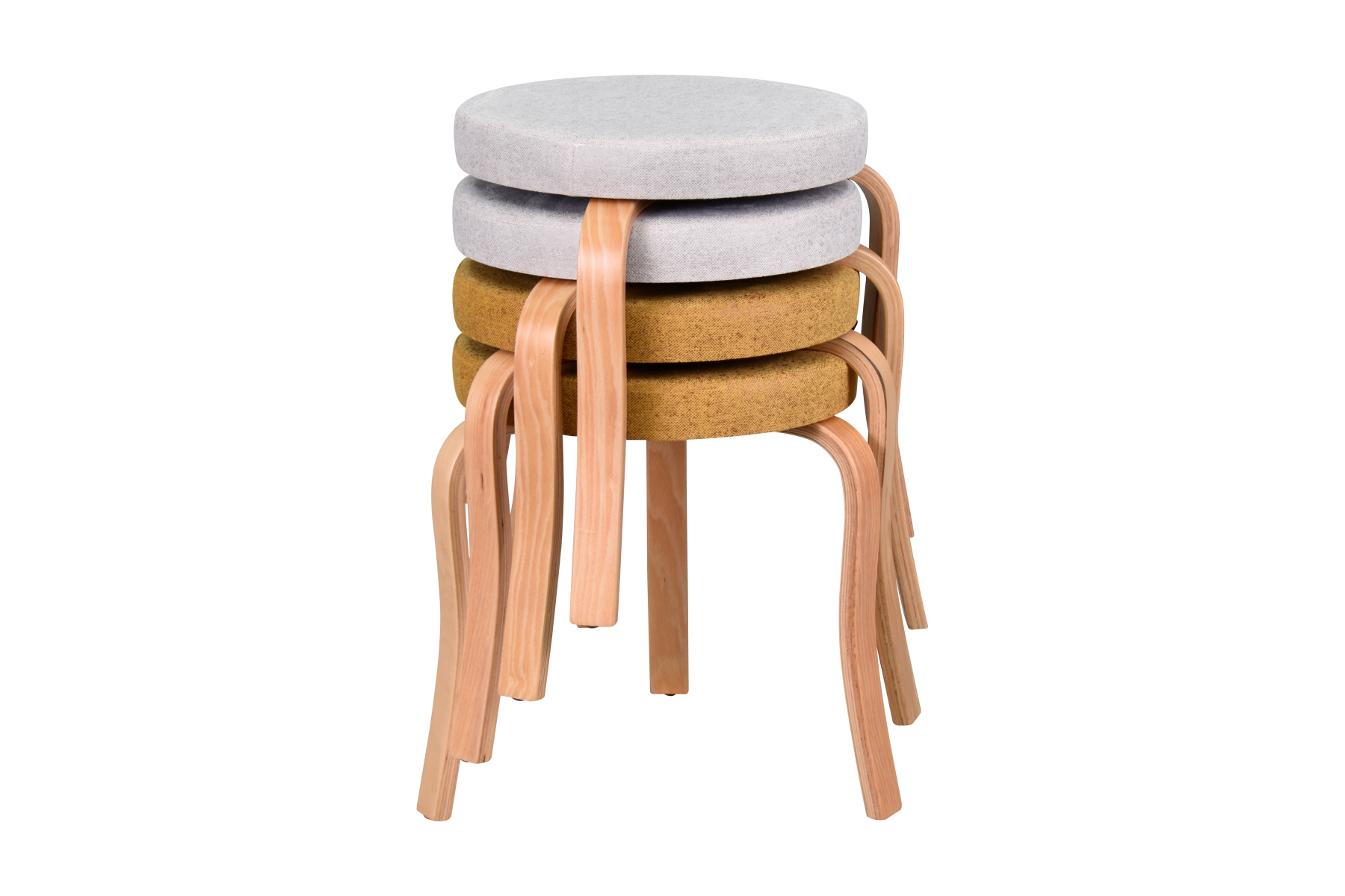 idea-soft-ege-tabure-naturel-ayak-sigma16 Ege Naturel Ahşap Ayak İstiflenebilir Mutfak-Balkon Taburesi 4 Adet - Karışık 4 - Görsel 1