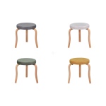 Ege Naturel Ahşap Ayak İstiflenebilir Mutfak-Balkon Taburesi 4 Adet - Karışık 1 - Görsel 2