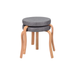 Ege Naturel Ahşap Ayak İstiflenebilir Mutfak-Balkon Taburesi 2 Adet - Gri