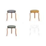 Ege Naturel Ahşap Ayak İstiflenebilir Mutfak-Balkon Taburesi 6 Adet - Karışık 4 - Görsel 2