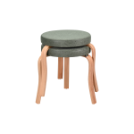 Ege Naturel Ahşap Ayak İstiflenebilir Mutfak-Balkon Taburesi 2 Adet - Yeşil