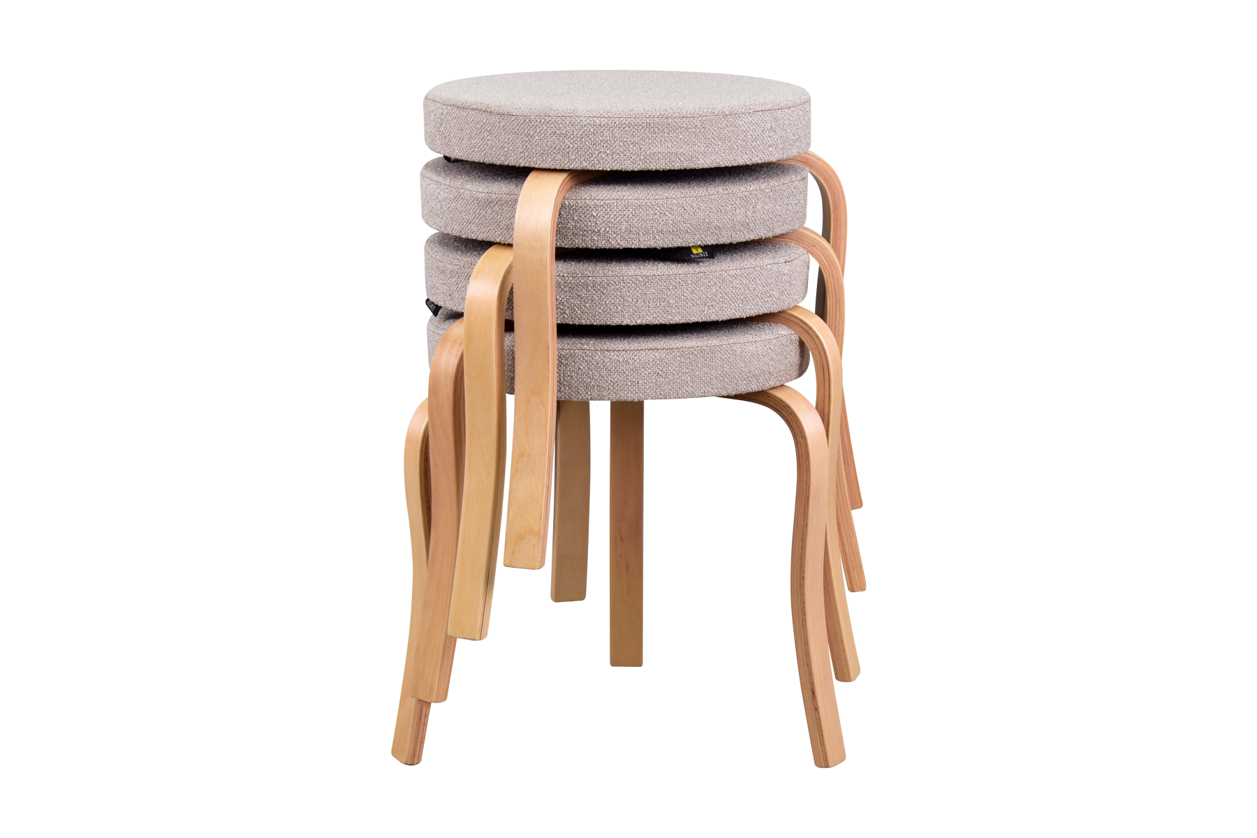 idea-soft-ege-tabure-naturel-ayak-teddy12 Ege Teddy Naturel Ahşap Ayak İstiflenebilir Mutfak-Balkon Taburesi Bej - 4 Adet - Görsel 1