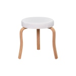 Ege Teddy Naturel Ahşap Ayak İstiflenebilir Mutfak-Balkon Taburesi Beyaz - 6 Adet - Görsel 2