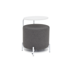 Çok Amaçlı Beyaz Metal Ayak C Sehpa Puf Seti Teddy Gri