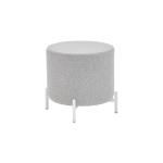 Çok Amaçlı Beyaz Metal Ayak C Sehpa Puf Seti Teddy Açık Gri - Görsel 4
