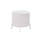 Çok Amaçlı Beyaz Metal Ayak C Sehpa Puf Seti Naturel - Krem - Görsel 3