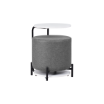 Çok Amaçlı Beyaz Metal C Sehpa Puf Seti Gri