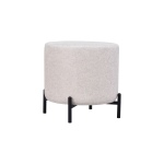 Çok Amaçlı Beyaz Metal C Sehpa Puf Seti Krem - Görsel 3