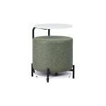 Çok Amaçlı Beyaz Metal C Sehpa Puf Seti Yeşil