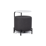 Çok Amaçlı Beyaz Metal C Sehpa Puf Seti Gri-O