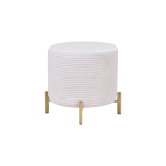 Çok Amaçlı Gold Metal Ayak C Sehpa Puf Seti Beyaz - Krem - Görsel 3