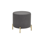 Çok Amaçlı Gold Metal Ayak C Sehpa Puf Seti Naturel - Teddy Gri - Görsel 4