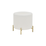 Çok Amaçlı Gold Metal Ayak C Sehpa Puf Seti Naturel - Teddy Beyaz - Görsel 4