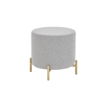 Çok Amaçlı Gold Metal Ayak C Sehpa Puf Seti Naturel - Teddy Açık Gri - Görsel 4