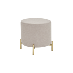Çok Amaçlı Gold Metal Ayak C Sehpa Puf Seti Kestane - Teddy Bej - Görsel 4