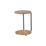 Çok Amaçlı Kestane Metal C Sehpa Puf Seti Krem-O - Görsel 6