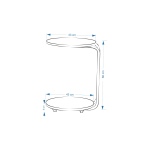 Çok Amaçlı Kestane Metal C Sehpa Puf Seti Sarı - Görsel 7