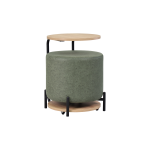 Çok Amaçlı Naturel Metal C Sehpa Puf Seti Yeşil