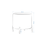 Çok Amaçlı Siyah Metal Ayak C Sehpa Puf Seti Krem - Siyah - Görsel 7