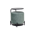 Çok Amaçlı Siyah Metal Ayak C Sehpa Puf Seti Yeşil - Siyah