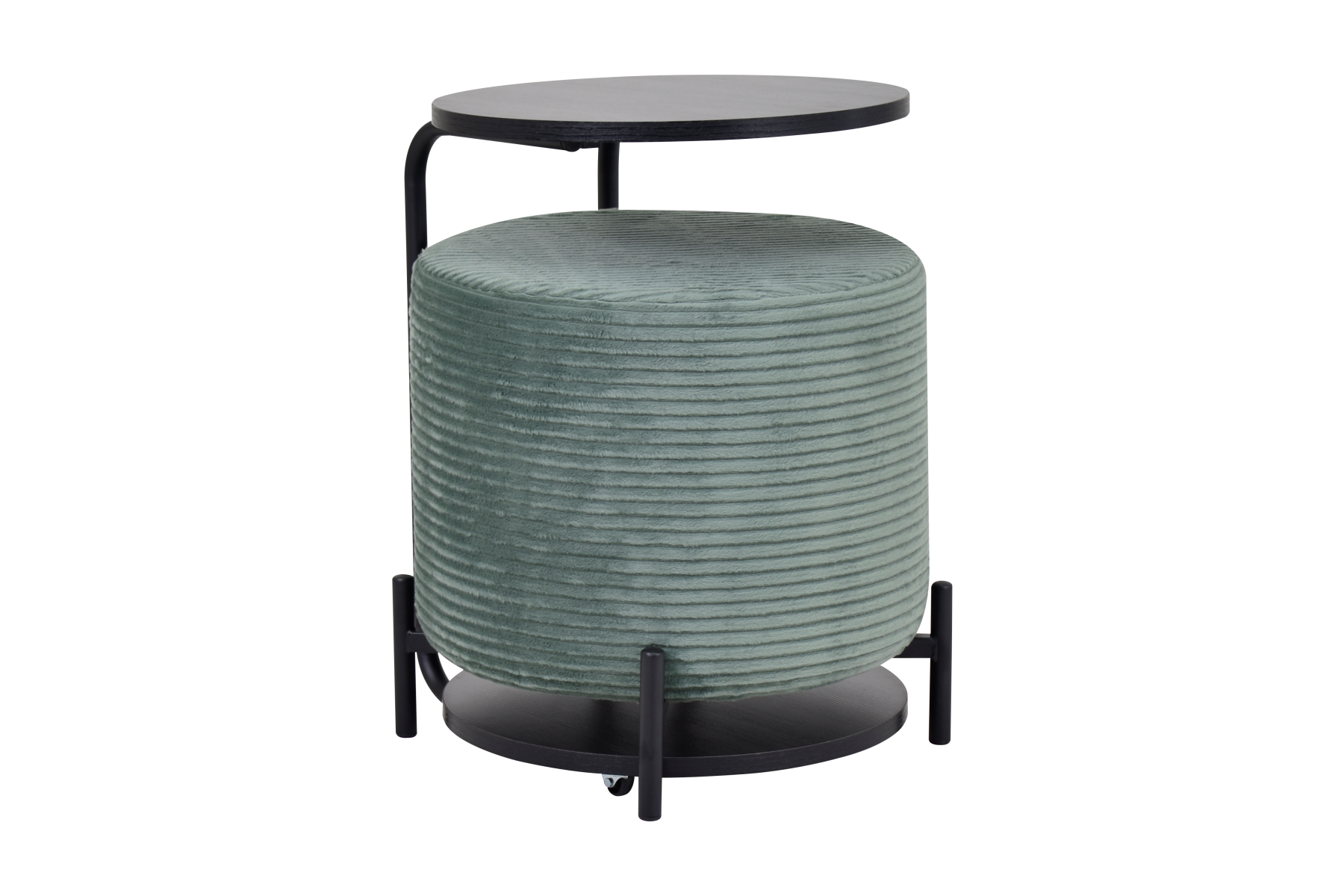 idea-soft-emr-siyah-kanyon3 Çok Amaçlı Siyah Metal Ayak C Sehpa Puf Seti Yeşil - Siyah - Görsel 1