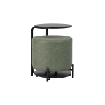 Çok Amaçlı Siyah Metal C Sehpa Puf Seti Yeşil - Görsel 2