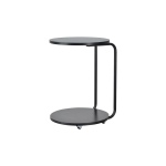 Çok Amaçlı Siyah Metal C Sehpa Puf Seti Krem - Görsel 6