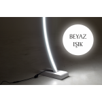 Jedi Beyaz Ahşap LED Dekoratif Ayaklı Lambader Beyaz - Görsel 4