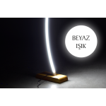 Jedi Naturel Ahşap LED Dekoratif Ayaklı Lambader Beyaz - Görsel 4