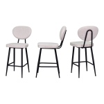 Barsama Siyah Metal Mutfak Bar Sandalyesi Beyaz - Görsel 2