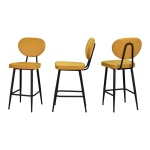 Barsama Siyah Metal Mutfak Bar Sandalyesi Sarı - Görsel 2