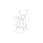 Barsama Siyah Metal Mutfak Bar Sandalyesi Sarı - Görsel 5