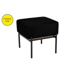 Ege Fonksiyonel Siyah Ayak Sehpalı Kare Siyah Puf Kestane