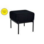 Ege Fonksiyonel Siyah Ayak Sehpalı Kare Siyah Puf Antrasit