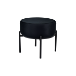 Otto Fonksiyonel Siyah Ayak Sehpalı Yuvarlak Siyah Puf Antrasit