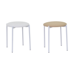 Nil Beyaz Metal Ayak Deri İstiflenebilir Mutfak-Balkon Taburesi Karışık 1 - 4 Adet - Görsel 2