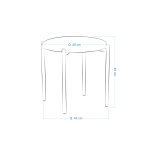 Nil Siyah Metal Ayak İstiflenebilir Mutfak-Balkon Taburesi Gri - 2 Adet - Görsel 4